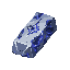 dark fantasy roguelite, single object centered, elegant mithril ingot with pale silver metal and deep indigo crystal veins embedded inside, refined mystical forging material, subtle cold magical glow, cleaner silhouette with ritual geometric engravings, r