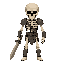 skeleton warrior skull and ribcage, empty eye sockets, cracked bone, 