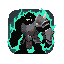 thick behemoth hide armor, rugged stitched plates, primal beast energy, dark fantasy roguelike icon, centered, heavy silhouette.