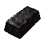 dark fantasy roguelite, single object centered, dark forged iron ingot with chipped edges and dried oxidation stains, rugged blacksmith material, asymmetrical heavy silhouette, scratched ritual forging marks, brutal survival aesthetic, tactile dark metall