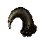 dark fantasy roguelite, single object centered, crooked goblin claw with dark keratin texture, chipped tip and dirty dried blood near the base, crude organic trophy, asymmetrical hooked silhouette, scavenger creature aesthetic, tactile gritty surface, com