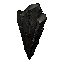 dark fantasy roguelite, single object centered, jagged stone fragment infused with faint ritual carvings and mineral veins, rough black rock texture with chipped edges, oppressive tower material aesthetic, asymmetrical silhouette, uncommon crafting trophy