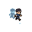 translucent ghost duplicate silhouette, footprint trail, not a skull, not a skeleton, not a generic demon