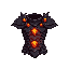 draconic armor - torso only! draconic scale armor, thick overlapping dragon plates, ember glow between scales, dark fantasy soulslike icon, centered, high detail. torso only!