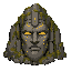 huge stone face in cliff, glowing cracks, moss, not a skull, not a skeleton, not a generic demon