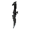 dark fantasy roguelite, single object centered, sharp ritual dagger with narrow engraved steel blade and dark leather grip, asymmetrical aggressive silhouette, uncommon assassin-style weapon, refined edge with subtle cold sheen, tactile worn metal texture