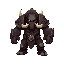 thick behemoth hide armor, rugged stitched plates, primal beast energy, dark fantasy roguelike icon, centered, heavy silhouette.
