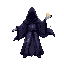 arcane robes swirling with mystical energy, runic embroidery, glowing threads, dark fantasy icon, centered, flowing silhouette.