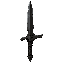 dark fantasy roguelite, single object centered, compact one-handed short sword with narrow straight blade and dark steel finish, asymmetrical agile silhouette, uncommon combat weapon, reinforced crossguard and worn leather wrapping, subtle edge highlight 