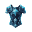 shining mithril chestplate, lightweight enchanted metal, cool blue gleam, high contrast soulslike icon, centered, clean silhouette.