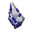 dark fantasy roguelite, single object centered, refined mystical mithril ore with pale silver and deep indigo crystal veins, elegant asymmetrical mineral formation, faint cold glow leaking through cracks, rare crafting material, subtle ritual geometry, cl