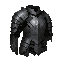 dark fantasy roguelite, single object centered, rare heavy chest armor with layered steel plates and reinforced mail seams, asymmetrical semi-isometric front view silhouette, subtle geometric engravings inspired by tower strata, cold disciplined ascent ae