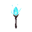 arcane scepter - arcane scepter crackling with unstable magic, ancient wood and crystal core, dark fantasy soulslike icon, high contrast, mystical glow, centered.