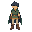 front or 3/4 view, limited palette, dither shading