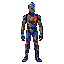 humanoid made of stained glass shards, grid pattern skin, not a skull, not a skeleton, not a generic demon