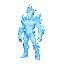 ice elemental humanoid, crystal spikes, pale blue body, not a skull, not a skeleton, not a generic demon