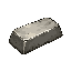dark fantasy roguelite, single object centered, pale tin ingot with soft silver sheen and crude smelting imperfections, practical crafting bar, worn edges, slightly asymmetrical silhouette, restrained metallic reflections, dirty workshop texture, low-tier