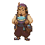 merchant holding stack of face masks, sly eyes, not a skull, not a skeleton, not a generic demon