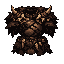 thick behemoth hide armor, rugged stitched plates, primal beast energy, dark fantasy roguelike icon, centered, heavy silhouette. object only, no character.