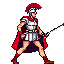 ancient roman soldier, walking then attacking