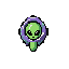 create a single videogame item icon in pixel art style.  item: a buff power up upgrade. not so strong (1/5 meaning that there is 4 other power up upgrades)  the icon must match a cute alien-cartoon crafting game aesthetic.  requirements:  64x64 pixel art 