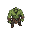 orc worker with small hammer in hand walk animations.