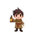 a simple character holding a small lantern