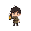 a simple character holding a small lantern straight ahead