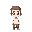  a chibi-style character with a simple and friendly appearance. the character should wear a white t-shirt and brown pants, and have a neutral hairstyle and proportions.