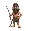 a caveman as a fisherman