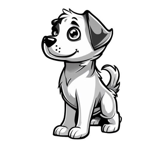 black and white cute dog side view 