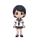 black short hair student, wearing school uniform, beautiful girl, upper body, cute, a transparent background, a transparent background