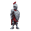 side view of a knight in shining armor