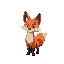 a cute fox with red ears and a yellow nose.