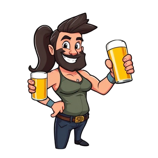 busty wench holding beer