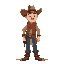 a cowboy. side view