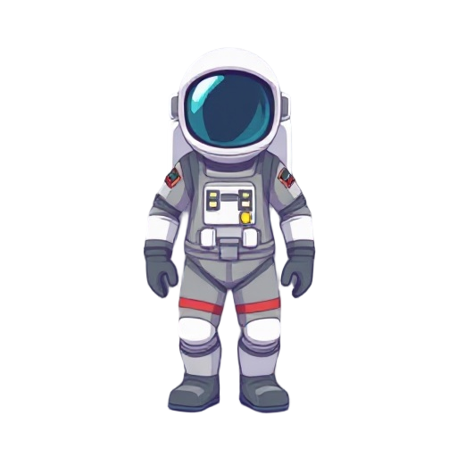 an 2d pixel character astronaut that walk up