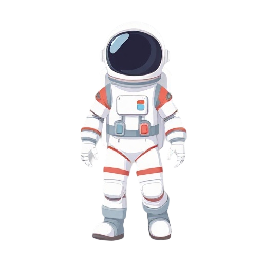 an 2d character astronaut that walk up, down, right, left, top right, top left ...