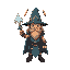 a magical wizard gladiator. simple and cute
