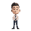 office worker with big head