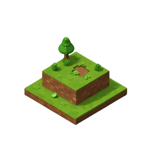  side view, minecraft, land parcel