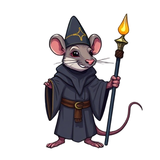 8-bit rat priest with staff
