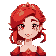 the princess with red hair and red eyes