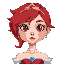 the princess with red hair and red eyes