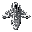 combat spaceship facing north, monochrome gameboy colors