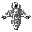 top down combat spaceship facing north, monochrome gameboy colors