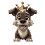  cartoon dog smiple pixel art king talking