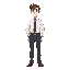 average white-collar man with white shirt with tie