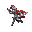 create a knight running to the side and having sword in a drag motion