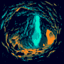 a deep radioactive sinful cave 